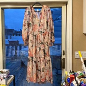H&M floral chiffon maxi dress - size large